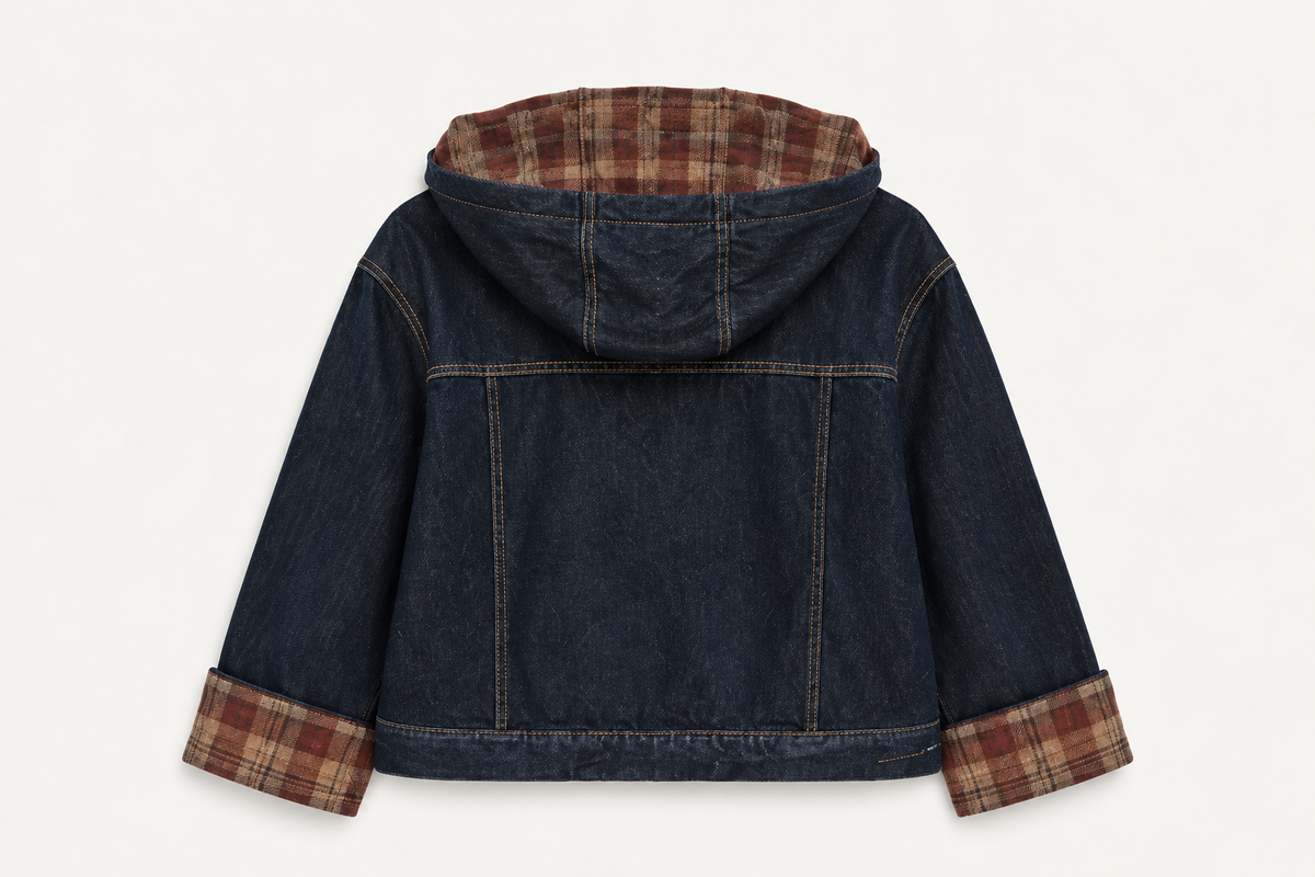 Chamarra Oversized de Mezclilla con Pañuelo