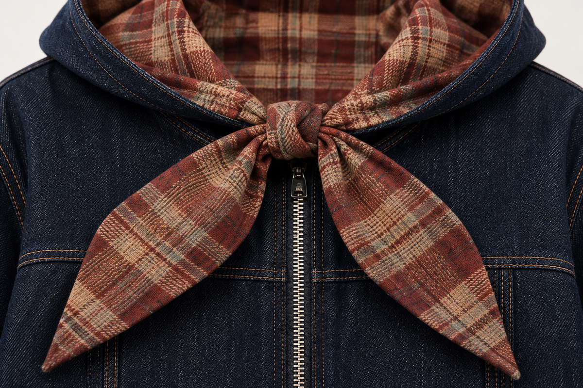 Chamarra Oversized de Mezclilla con Pañuelo